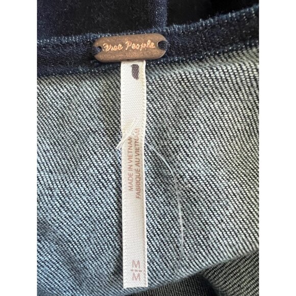 Free People Gimme More Denim Button-Front Mini Dress Adjustable Straps Medium - Picture 5 of 15